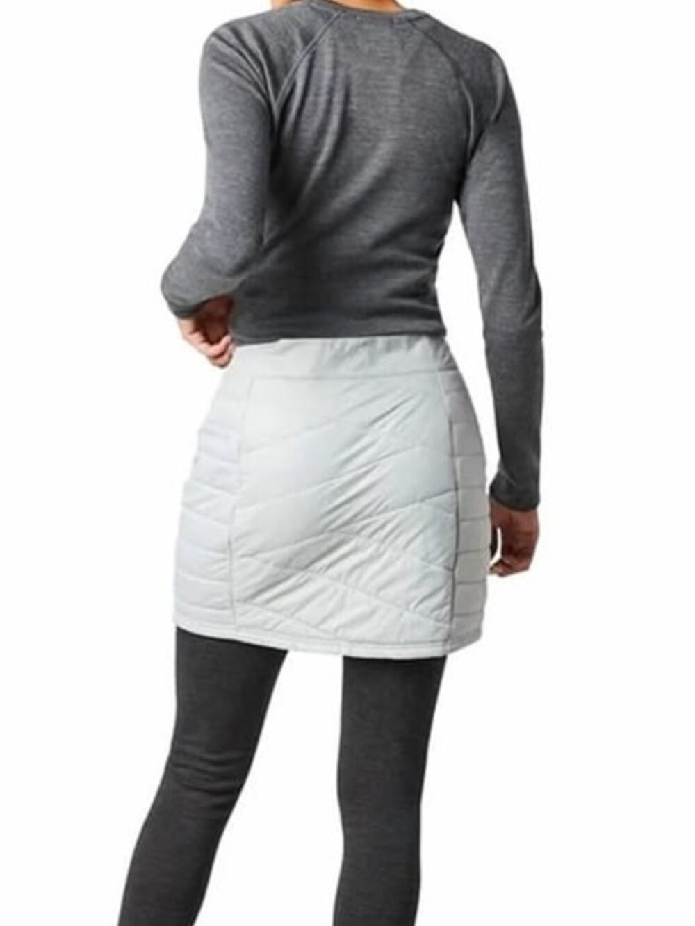 Smartwool Smartloft 120 Puffer Mini Skirt Size Small White Ash - Picture 2 of 8